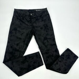 BLANK NYC Skinny Pants Womens 28 Black Textured Coated Rocker Goth Slim Leg